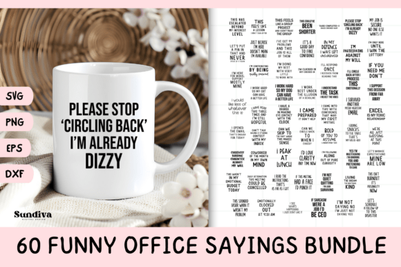 60 Funny Office Sayings SVG Bundle Graphic by Sundiva Design