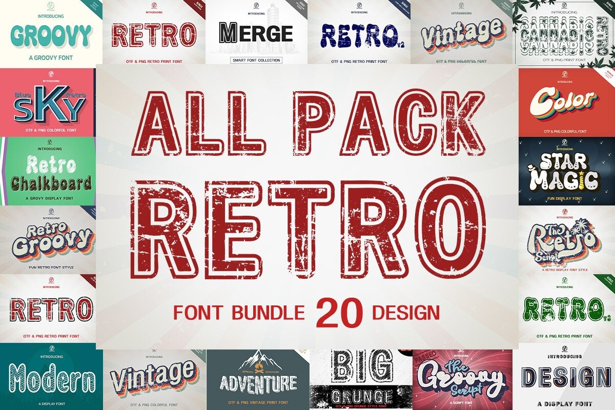 All Pack Retro Font Bundle
