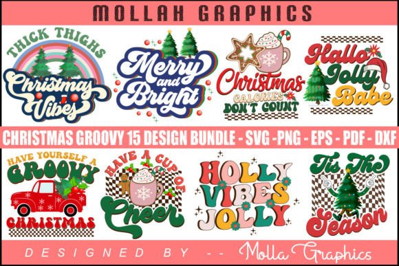 Christmas Groovy Design Bundle Graphic by Molla_Graphics