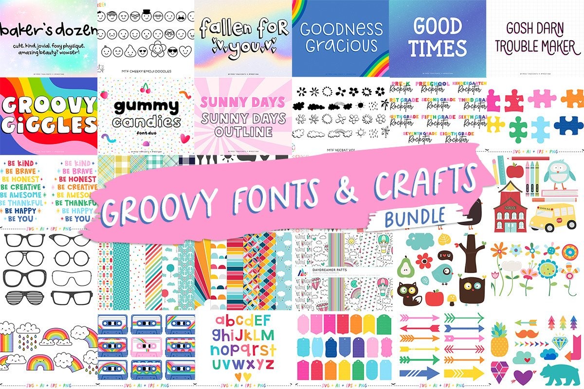Groovy Fonts & Crafts Bundle