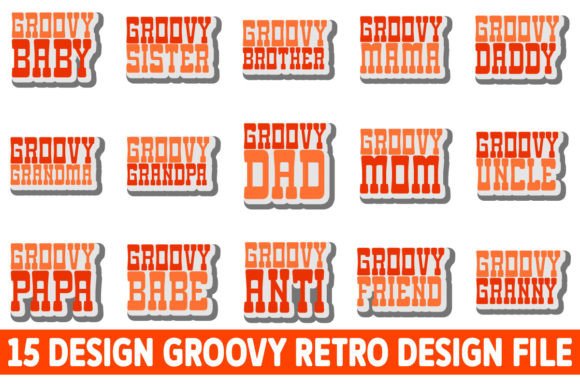 Groovy Retro Design Bundle File Graphic by CraftDesignBulk