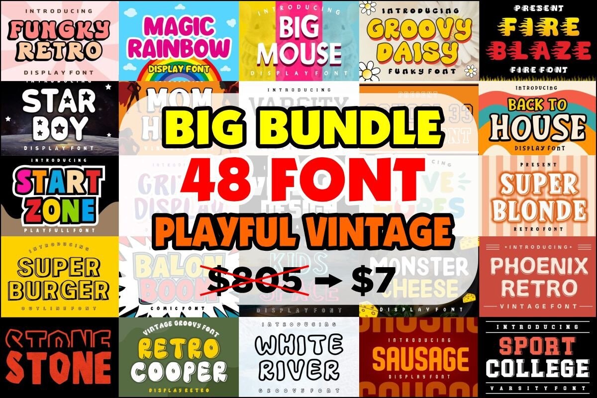 Playful Vintage Font Bundle