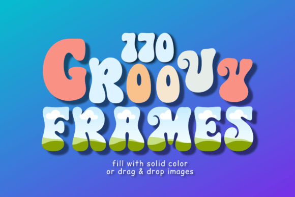 Retro Groovy Font Canva Letter Frames