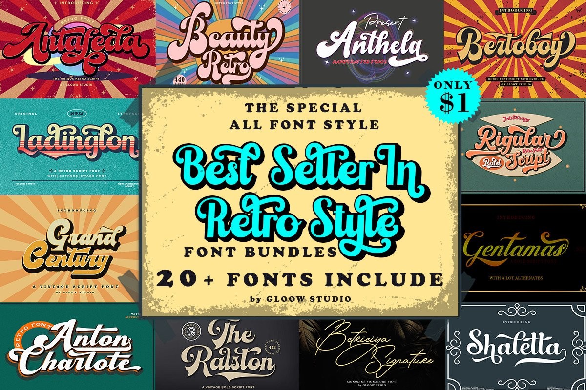 Retro Style Font Bundle